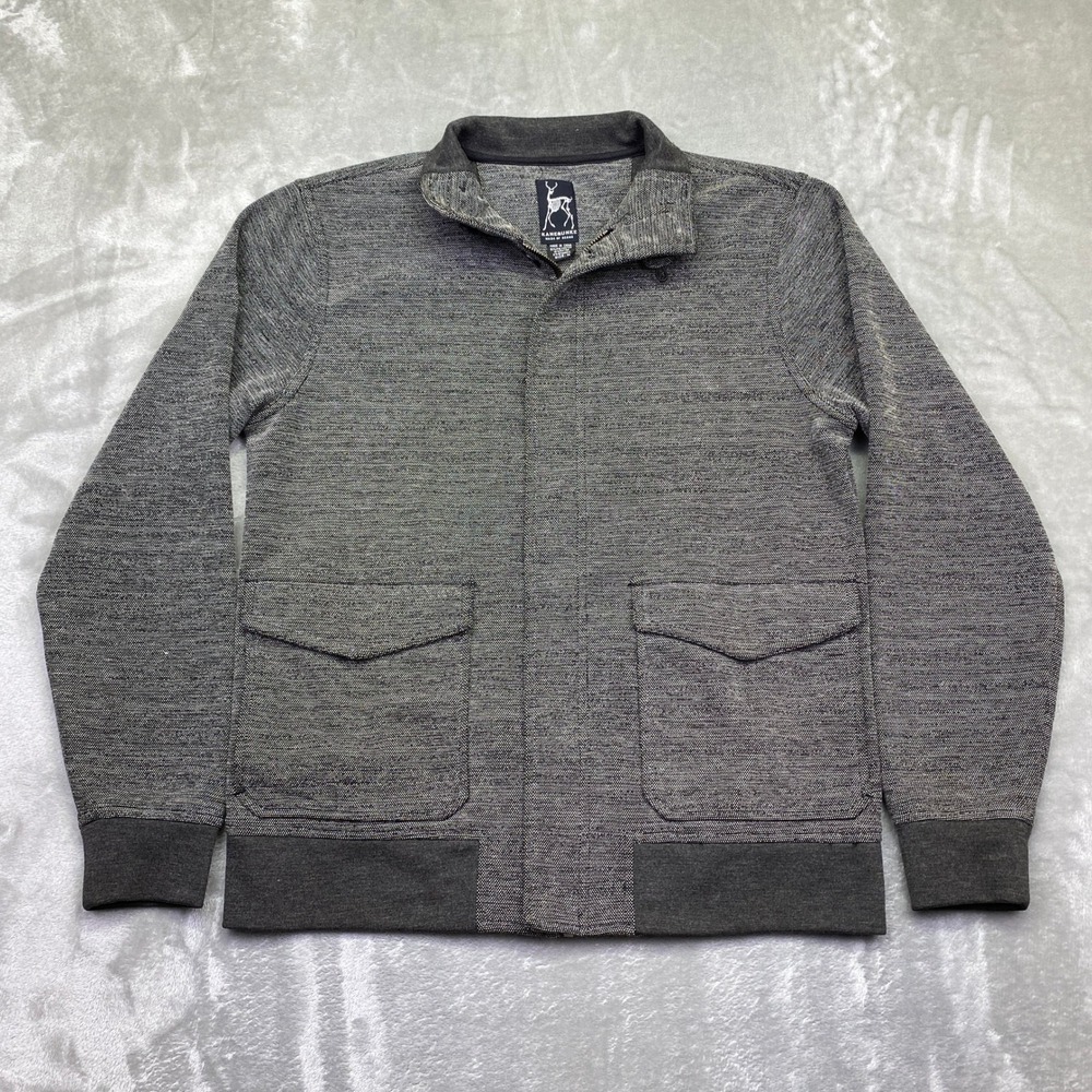 Kane & Unke Mens Gray Jacket Coat Medium M Full Zip Lightweight‎ Pockets Casual